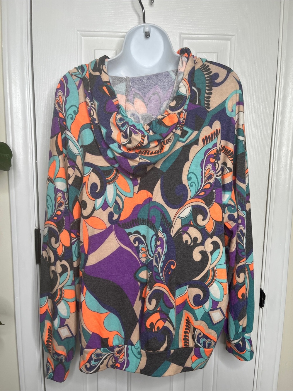 Psychedelic Groovy Dear Scarlett Multicolor Paisley Hoodie Size Medium - Picture 2 of 7